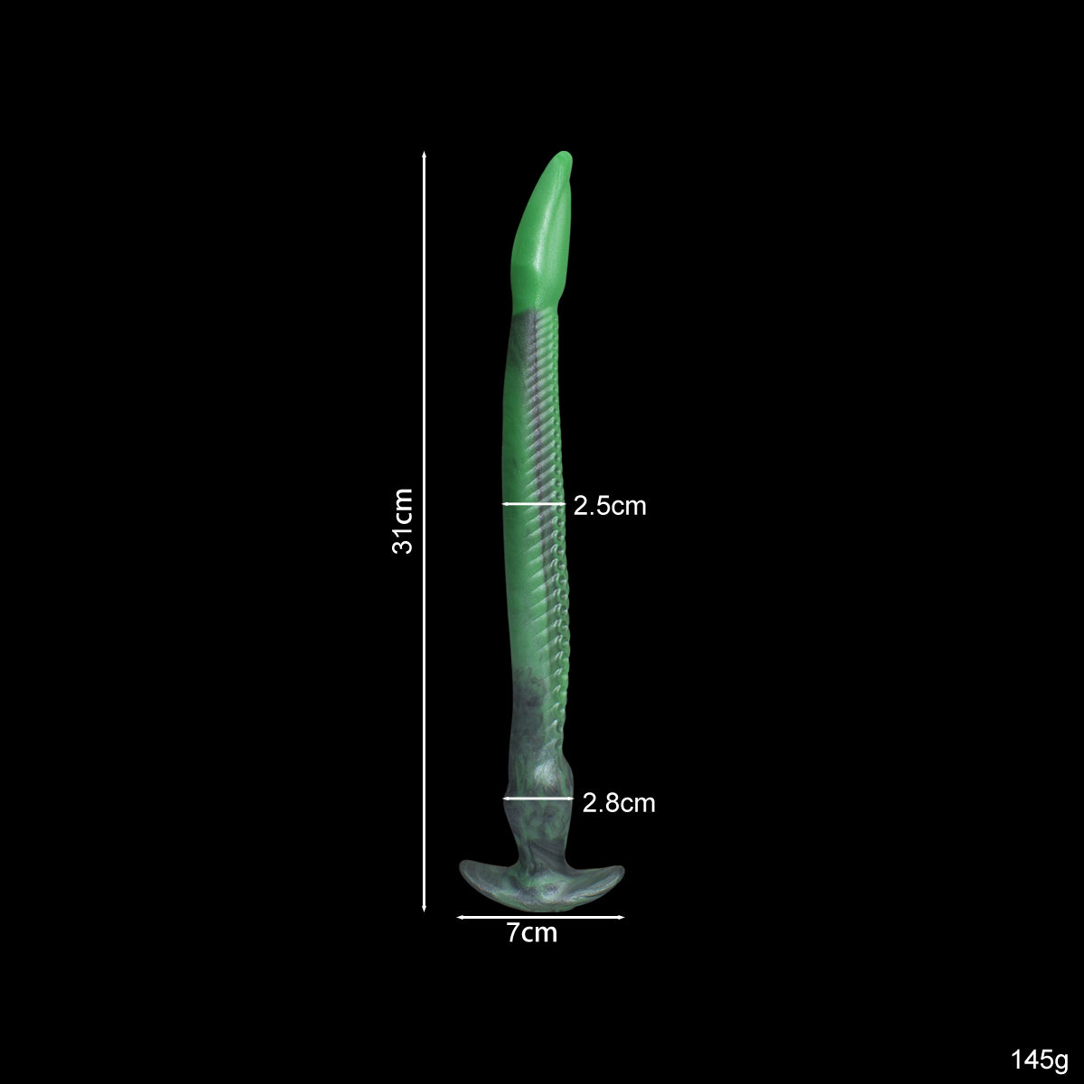 Dark green eel, suitable for both vaginal and anal use